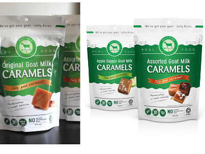 Range packaging for Organic Goat Milk Caramels