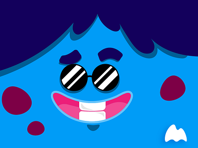 Monster Face blu monster blucharacters designblue leo vela monster monster life muan muanart sweet monster