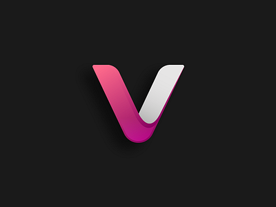 Day 4 - Single letter - V color dailylogochallange gradient leovela letter logo mark muanart pink v