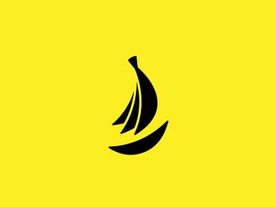 Day 24 - Banana Boat banana boat dailylogochallange fruit logo logos mark sail yellow