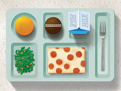 Balanced Meal cafeteria illustration nutrition pizza