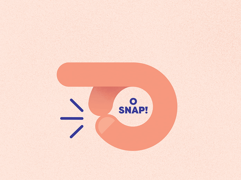 O Snap! animation flat gif hand icon illustration loop ok snap texture