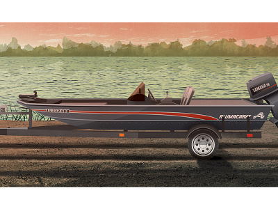 Family Portrait 3 of 3 alumacraft boat fishing illustration illustrator photoshop texture yamaha