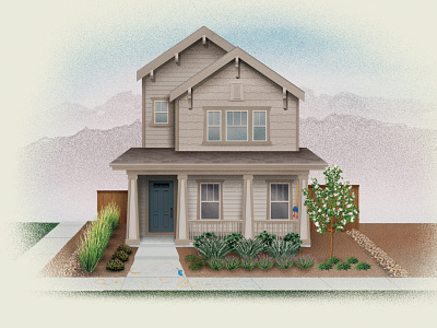 Denver Home architecture denver digital brush illustration illustrator mountains photoshop texture