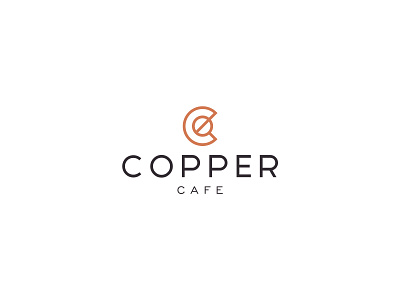 Copper Coffee Shop beans brand branding c letter icon identity illustration logo monogram monoline packaging typography