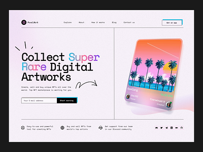 NFT Landing page app design graphic design logo typography ui ux
