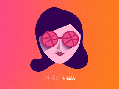 Hello Dribbble! ball debut dribbble gradient illustration vectorial