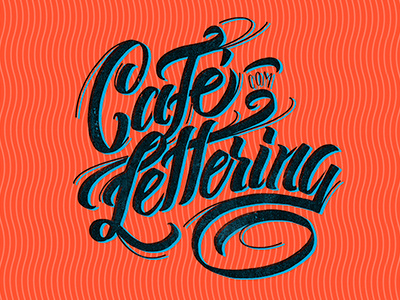 Café com Lettering Logo lettering orange texture