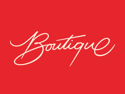 Boutique glamour handwriting lettering logo red