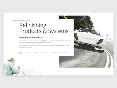 Automotive Finishes Concept [Pt. 2] art direcion car concept landing page