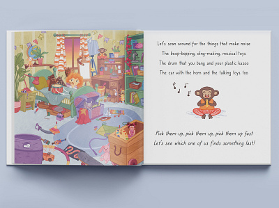 "The Great Toy Disaster" Book Spread art artist book book design character design children colorful cute design illustration kids whimsical