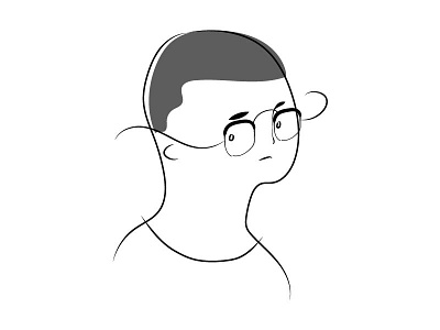 Spectacles bnw glasses illustration