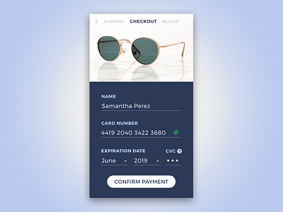 DAILY UI 002: Credit Card Checkout credit card checkout dailyui mobile