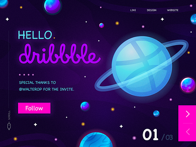 Hello Dribbble Universe design illustration ui ux website