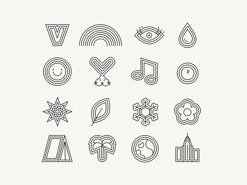 Custom Icons, Overtone Rebrand brand extension branding custom branding custom icons custom illustrations hair brand hair dye brand hair product icon icon design icon family icon set iconography icons identity illustrations line art line icons overtone rebrand