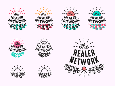 The Healer Network / Logo Process branding design heal healer logo logodesign nature plants process sun type typography
