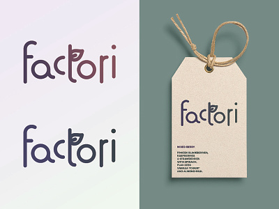 Factori Final Logo branding custom type health label letterforms logo natural organic packaging smoothie tag wellness