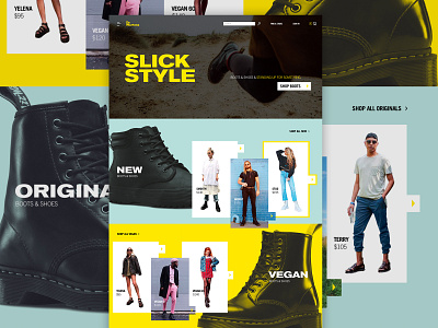 Doc Martens Redesign docs dr martens ecommerce fashion homepage layout modern page comp sketch ui web web design