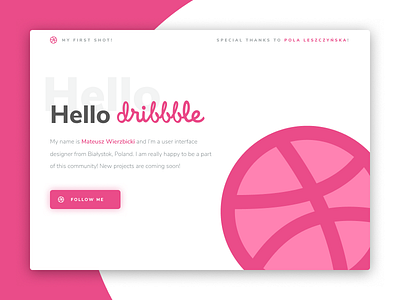 Hello Dribbble! figma poland ui ux