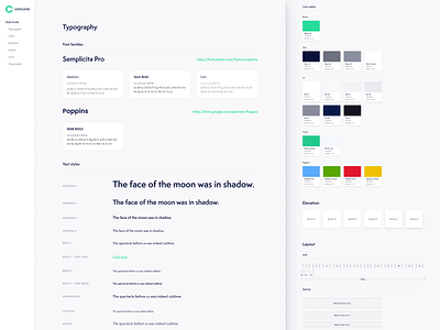 Style Guide for Concuria belgium brand concuria design sprint design system design systems landing page rapid prototyping style style guide