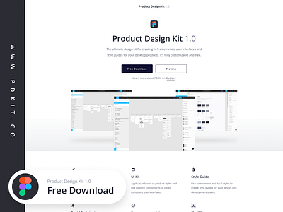 FREE Product Design Kit for Figma figma figmadesign free freebie landing page poland toolkit ui design ui kit ux wireframe kit