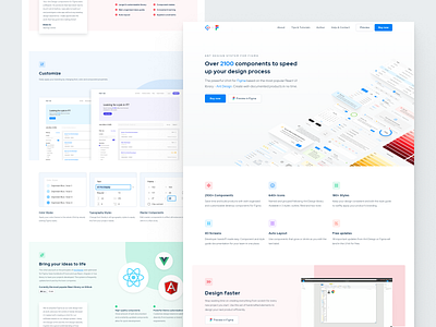 Ant Design System for Figma - Website redesign design system figma landing page uikit webflow