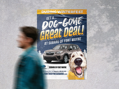 Subaru Dealership Poster advertising automotive marketing automotiveadvertising branding graphic design marketing mascot photoshop print design visual branding