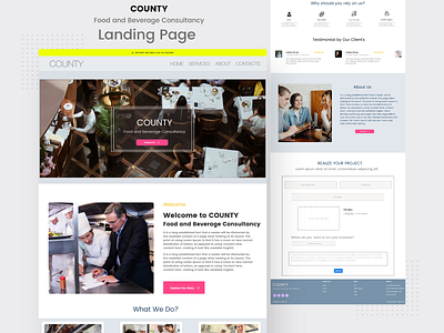 COUNTY - Food & beverage Consultancy Landing page adobe xd design landing page landing page design ui ui design ui ux design uiux user experience ux web page