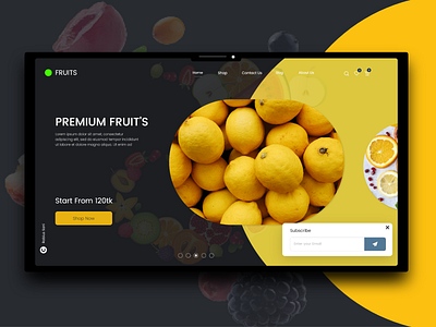 Premium Fruit's Online shop adobe xd design fruit shop landing page ui ui ux design uiux user experience ux