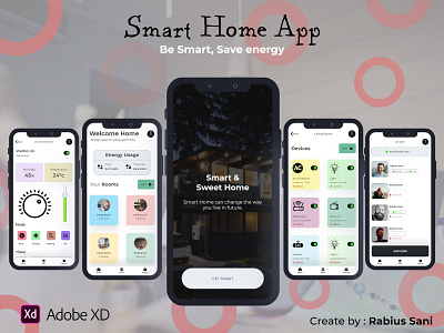 Smart Home App Design adobe xd app app design design prototype smart home ui ui ux design uiux user experience ux