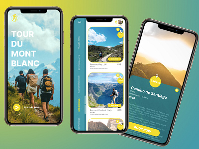 Mobile app design for hikers / Travel app