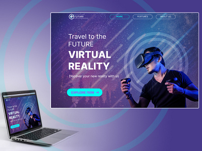 Home page design - virtual reality explore getstarted homepage ui virtual reality website design