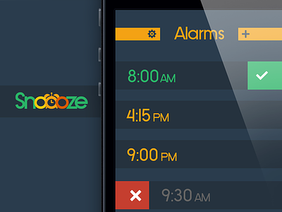 Snoooze App app concept flat iphone ui