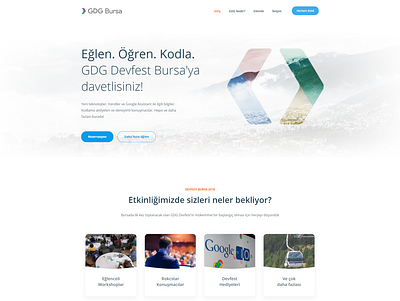 Google Developers Group Bursa Landing Page design jumbotron landing web