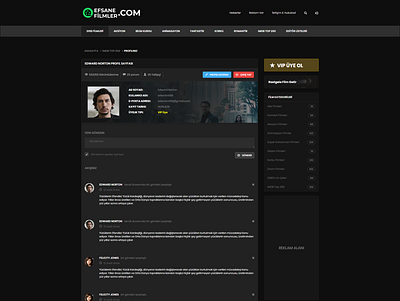 Movie Stream Webpage - Profile Page design movies profile profile design profile page webdesign