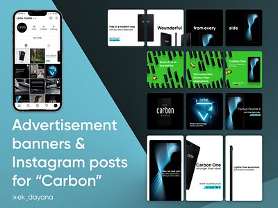 Advertisement banners & Instagram posts for “Carbon” advertisement banners advertisement campaign design graphic design illustration instagram marketing strategy motion graphics static banners