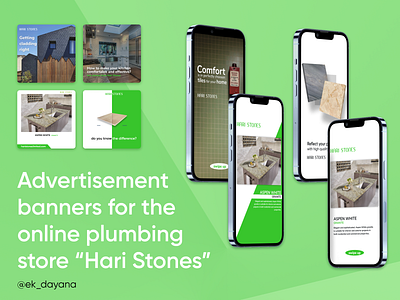 Advertisement banners for online plumbing store “Hari Stones"