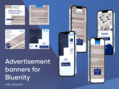 Advertisement banners for Bluenity advertisment banners branding design graphic design illustration