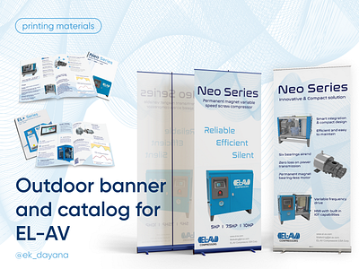 Outdoor banner and catalog for EL-AV banner branding catalog catalogue printing materials