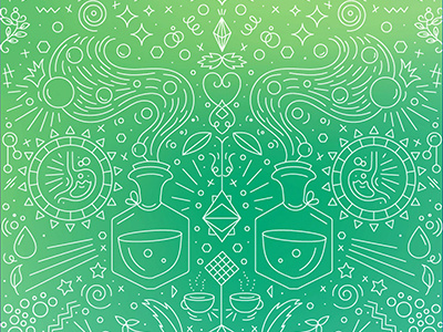 Mint Tea Pattern green health illustration pattern stomach tea voodoo