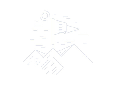 Mission Illustration flag grey lineart lines mountain