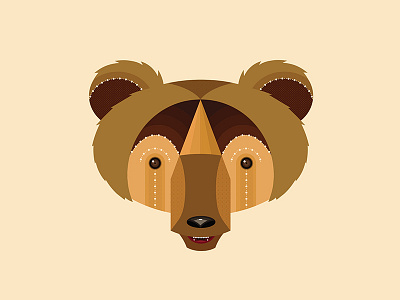 Bear animal bear geometric graphic illustration symmetrical