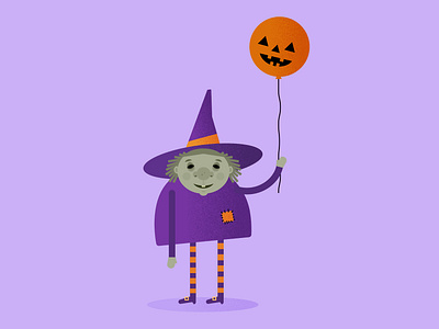 lil witch balloon cute illustration illustrator vector witch