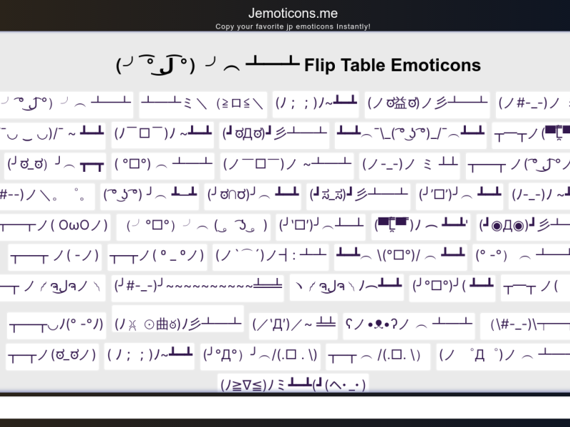 Flip Table Japanese Emoticons by japanese emoticons on Dribbble