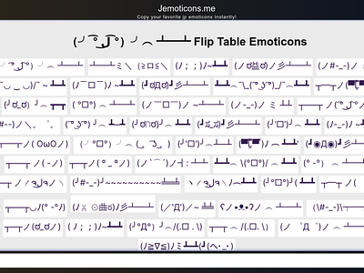 Flip Table Japanese Emoticons flip table flip table emoticons kaomoji