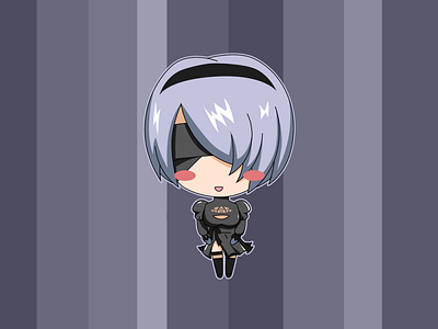 YoRHa No.2 Type B chibi anime chibi chracter game mascot