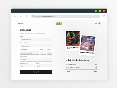 Checkout page for an art shop appdesign checkout design ui ux