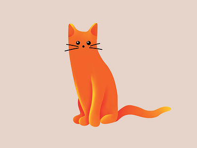 Red Cat Logo/Icon with Gradient animal art branding cat design flat gradient graphic design icon illustration kitty logo red ui vector