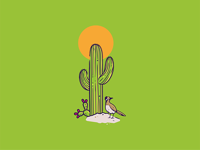 AIGA AZ Roadrunner arizona bird cactus crown curious desert freethrow green illustration illustrator logo pen pen tool pencil phoenix prickly roadrunner saguaro shot sun