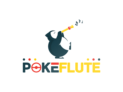 Pokeflute Logo Design art branding design first shot free throw graphic design illustration logo pokemon shot wip